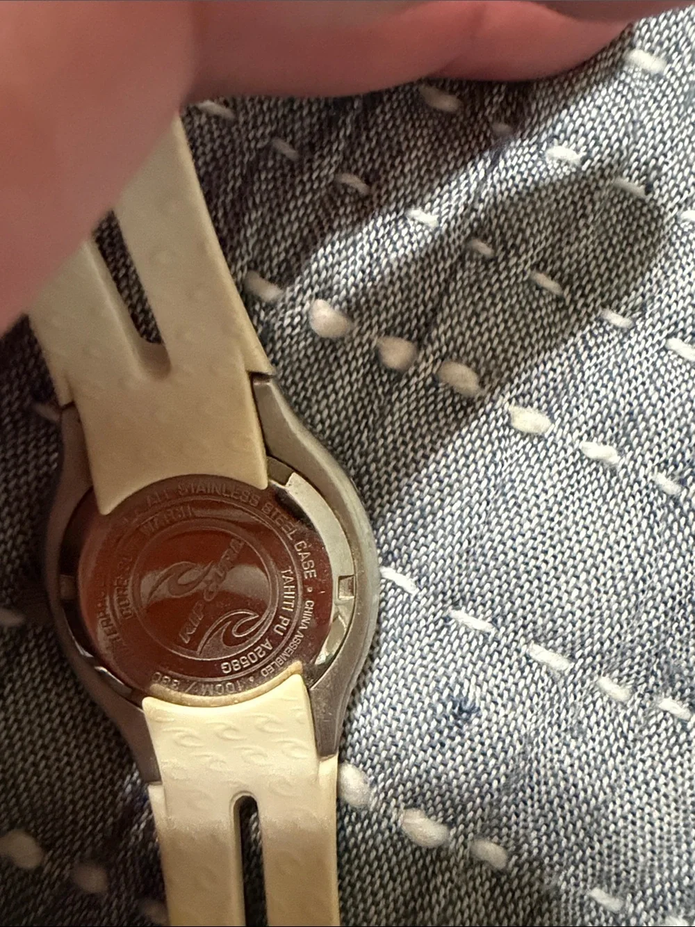 Rip Curl White Silicone Sport Watch with Silver-Tone Case